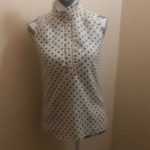 JCrew Black and white m polka dot blouse